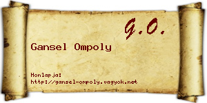Gansel Ompoly névjegykártya